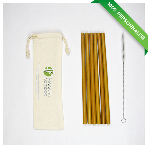 Paille gravée en bambou personnalisée – Ogho